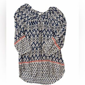 beachlunchlounge Blue and White Sz S blouse